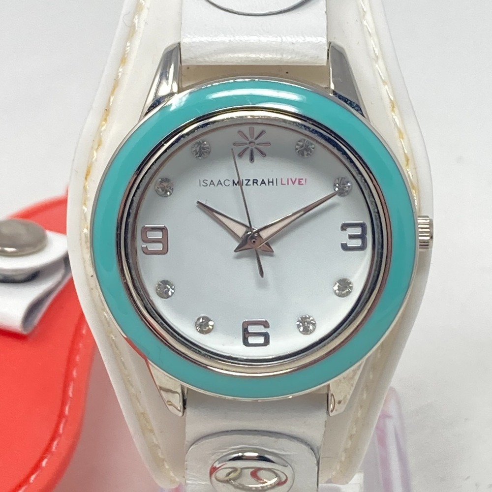 Isaac Mizrahi Watch Women 35mm Silver Tone Interchangeable Bezels New Battery